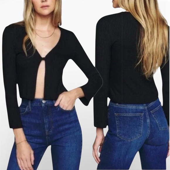 Reformation Sweaters - REFORMATION Dasia Knit Top Black Size M